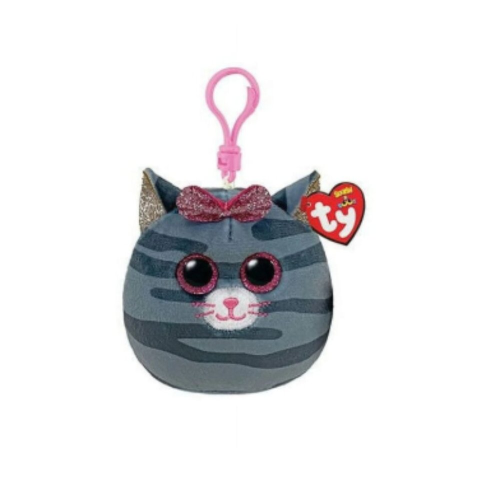 TY Mini Beanie Squish-A-Boos‎ | Kiki the Grey Tabby Cat | 2022 | NWT